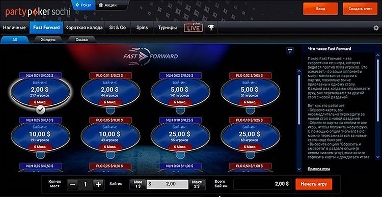 Турниры Fast forward