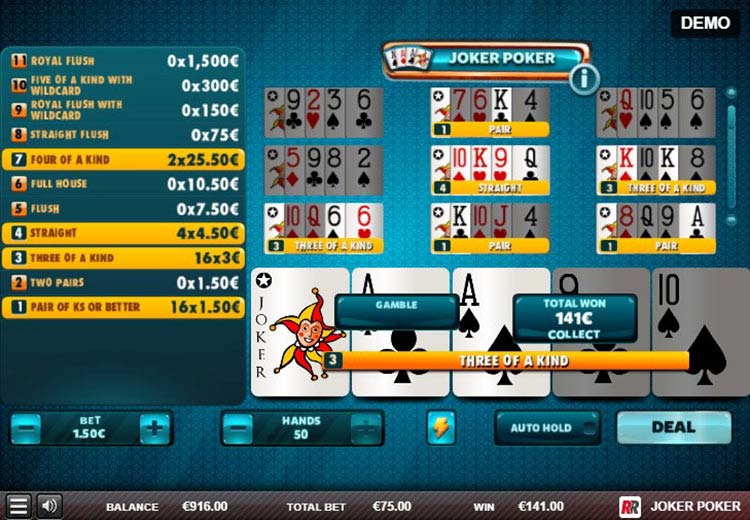 Демоверсия Joker Poker
