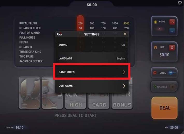 Правила видеопокера от GGPokerOK