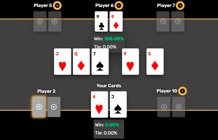 Сет девяток побеждает пару валетов