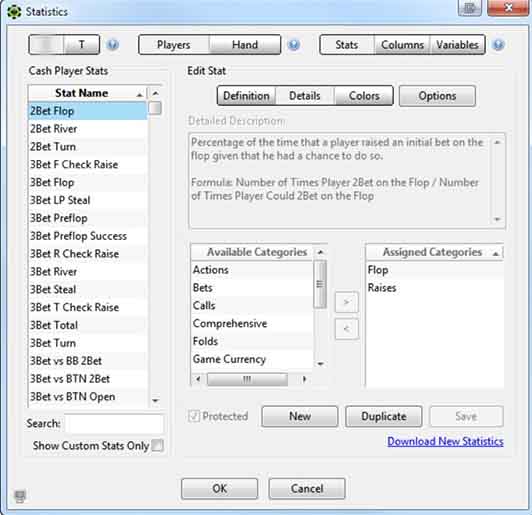Настройки статов